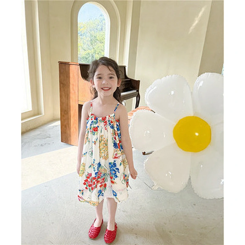 teenager dress girls flower print dress girls' sleeveless dresses