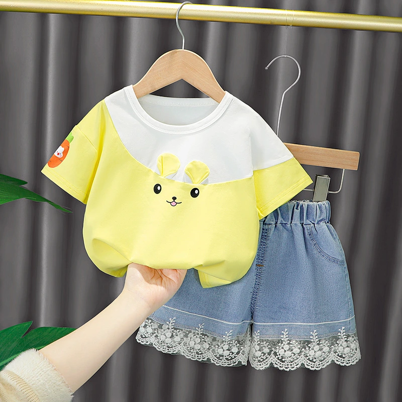 baby girls summer t shirt jean short