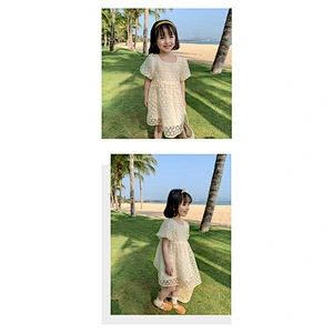 Summer sunflower dress kids boutique girl kids dress