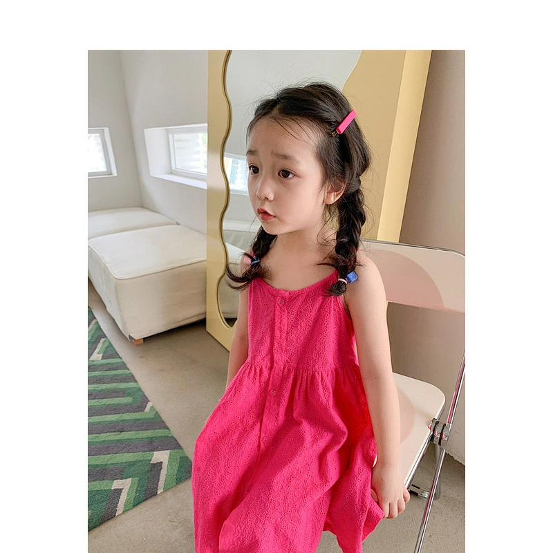 wholesale dresses kids solid color dress girl kids