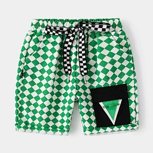 summer pants kids checkerboard style pants for boys kids