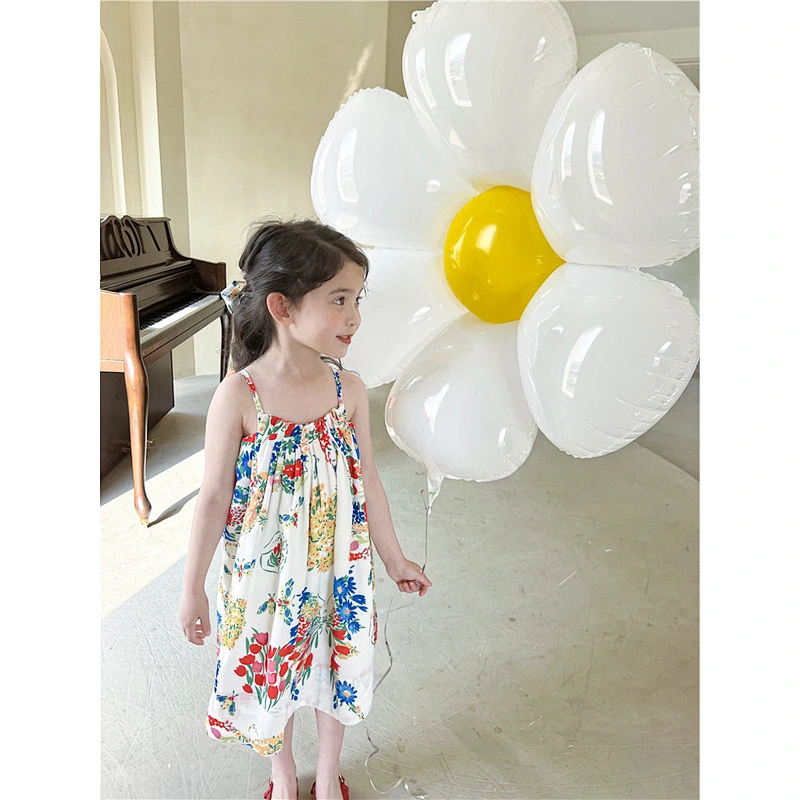 teenager dress girls flower print dress girls' sleeveless dresses