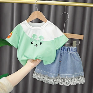 baby girls summer t shirt jean short