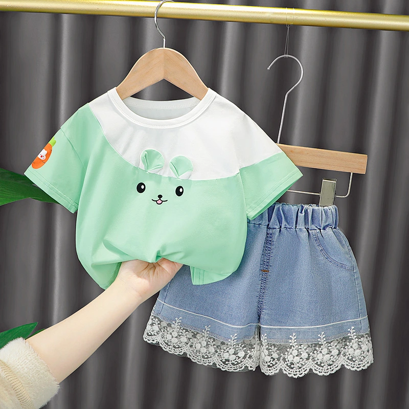 baby girls summer t shirt jean short