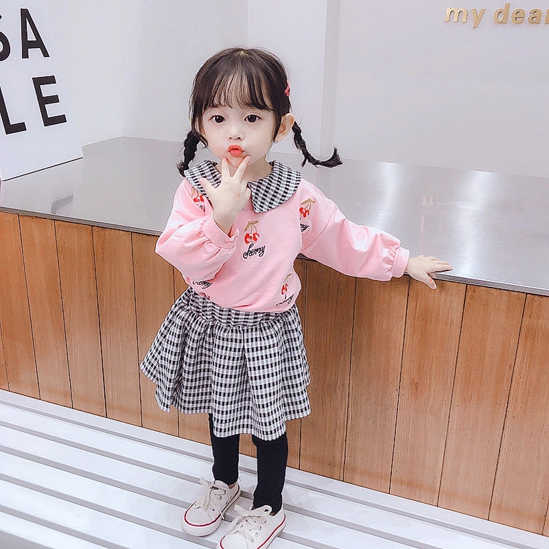 Autumn Fashion baby girls t shirt top +dress