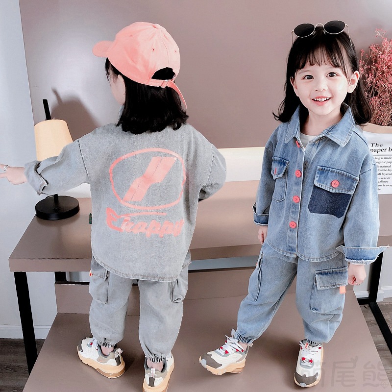 China autumn jeans set girls