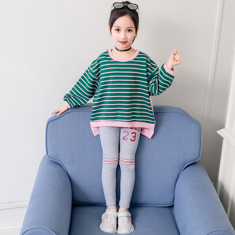 Striped sweatshirt for big girl