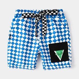 summer pants kids checkerboard style pants for boys kids