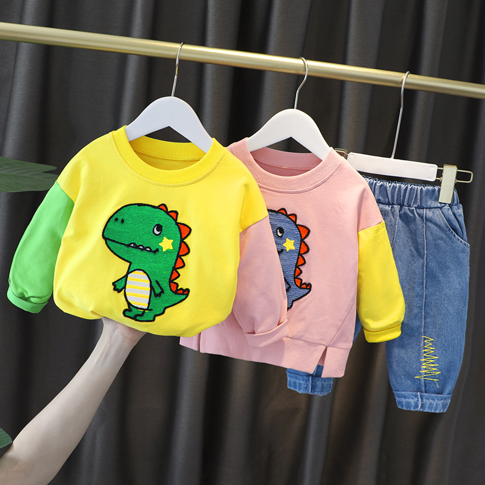 2Pcs Baby Boys And Girls Hoodie Tops Pants Set