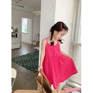 wholesale dresses kids solid color dress girl kids