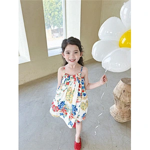 teenager dress girls flower print dress girls' sleeveless dresses