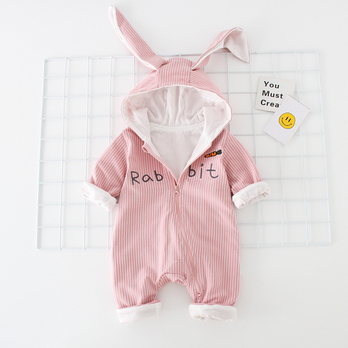 Pink color baby long sleeve romper