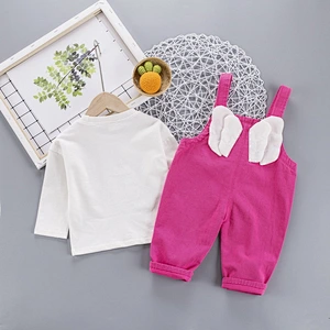 Children's Cotton Clothing Sets  autumn long sleeve overalls with cute Wing at back