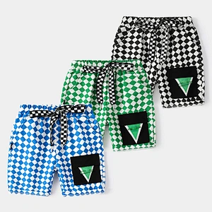 summer pants kids checkerboard style pants for boys kids