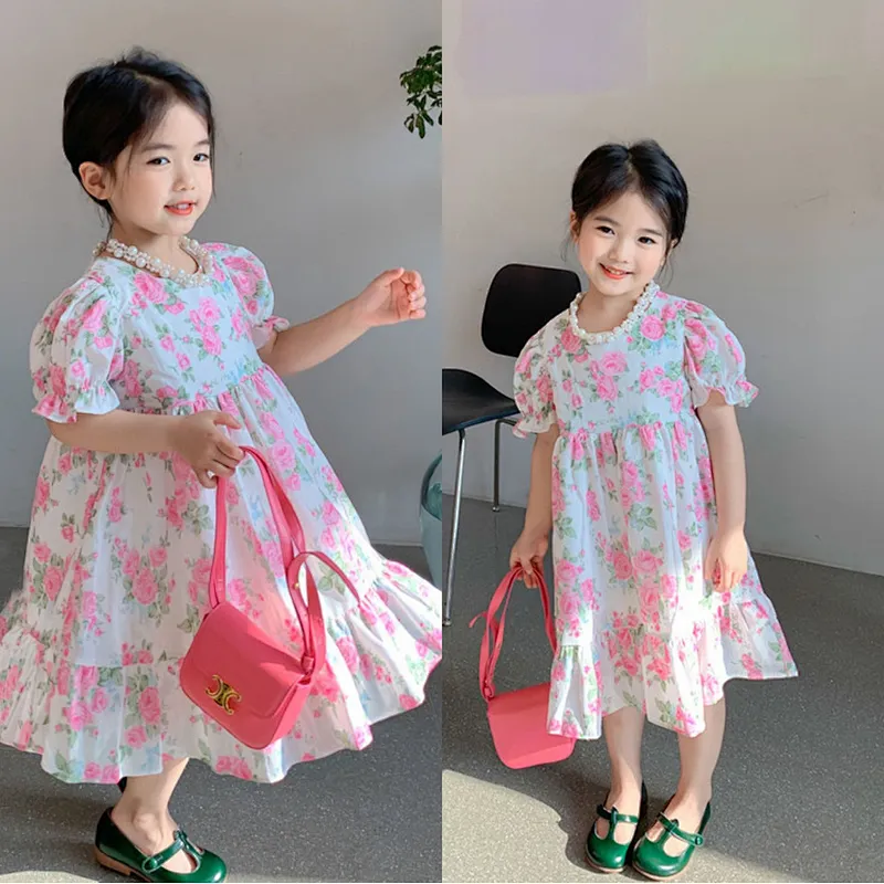 Summer Kid Girl  Clothing  Little Girl Dress New Style Lovely Printed Baby Girl Dress