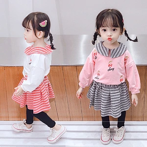 Autumn Fashion baby girls t shirt top +dress