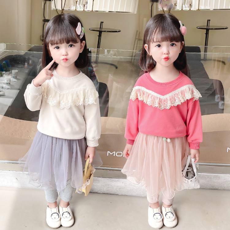 Fashion long sleeve lace t shirt
