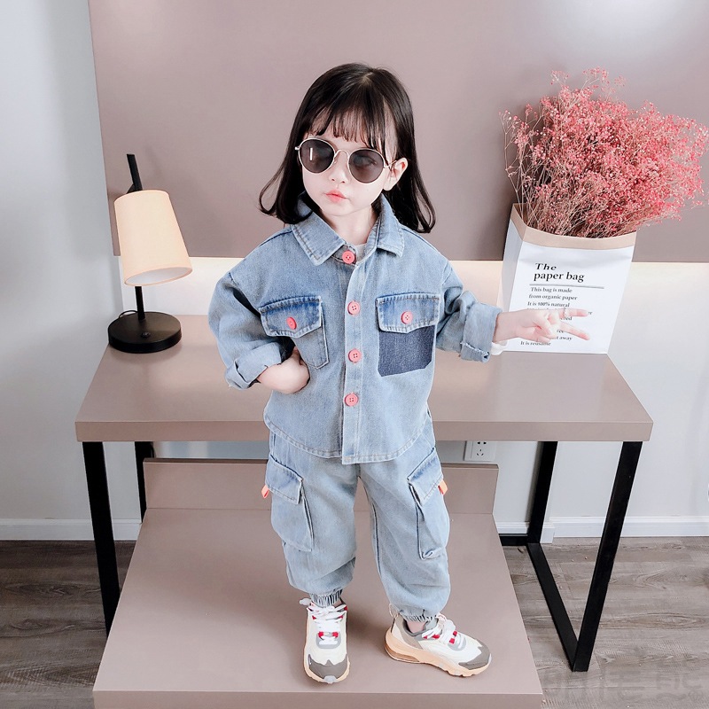 2022 Fashion Baby Girl Jeans Clothes Set