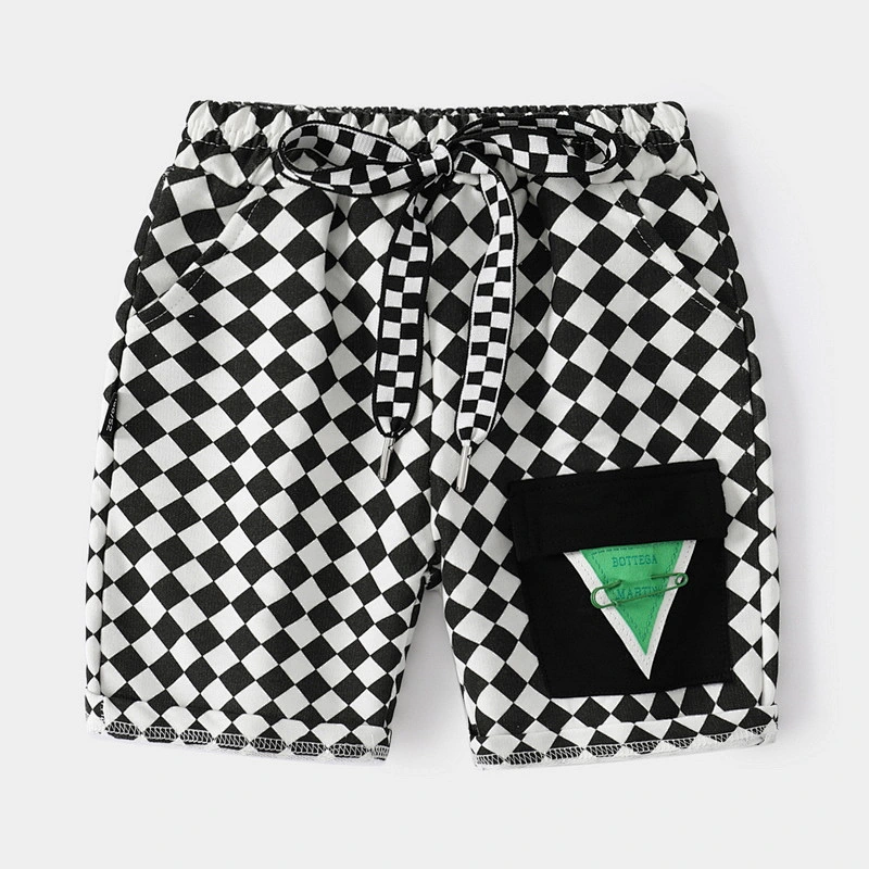summer pants kids checkerboard style pants for boys kids