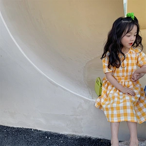 Children dress for girls kids clothes girls dresses yellow dresses for kids