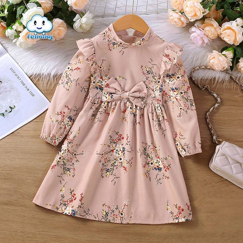 girl child dress cotton girl dress floral casual dresses for teen girls