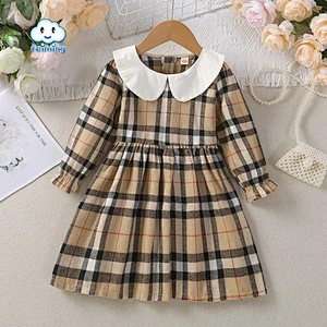 autumn winter dress clothes for children girls plaid dress for girls