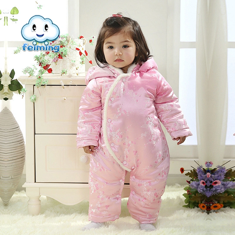 baby infant hooded romper luxury newborn winter romper
