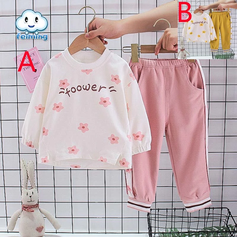 baby girl print clothes set