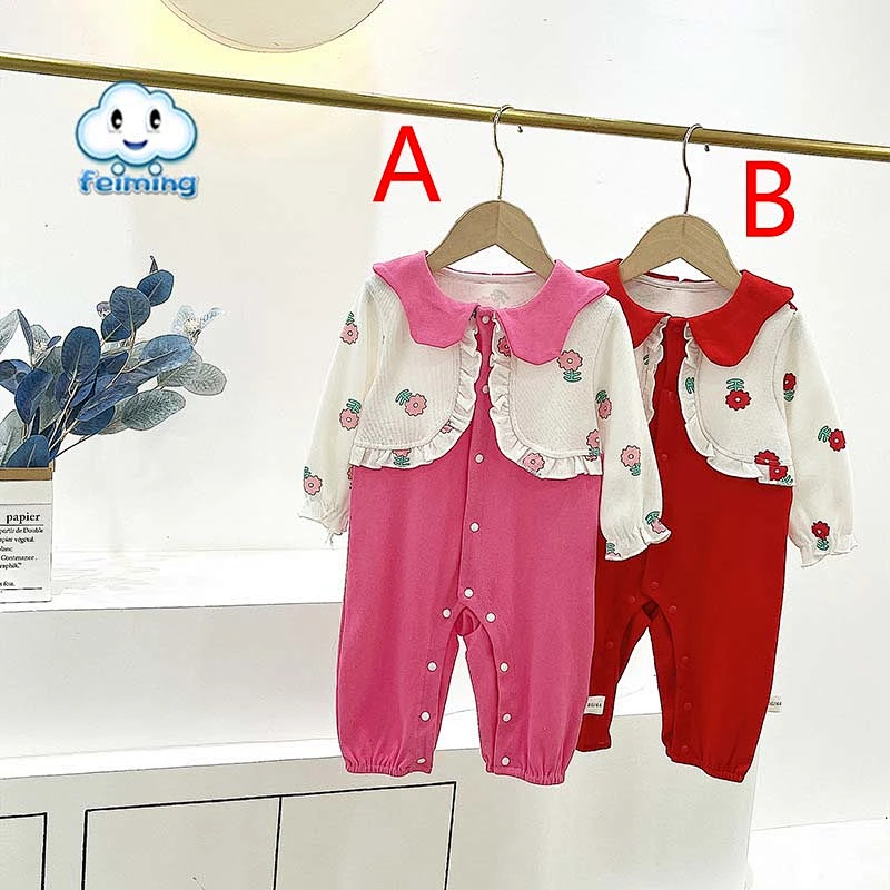 Fall born baby girl romper
