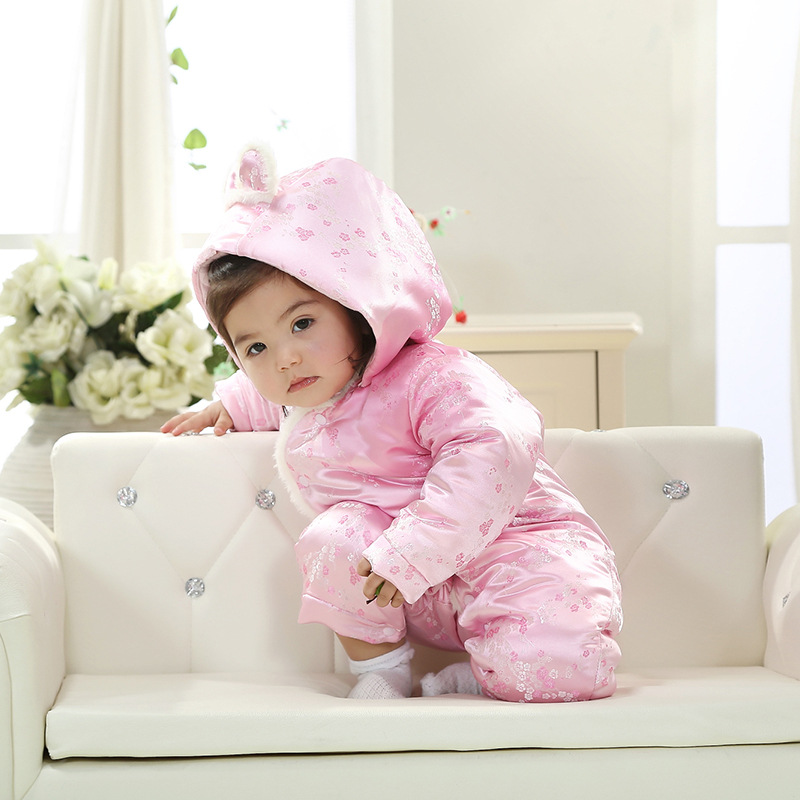  baby infant hooded romper baby winter animal romper luxury newborn winter romper soft baby cotton romper blank infant rompers​​​​​​​