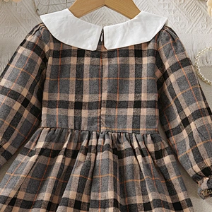 christmas clothes girl plaid dress for net girls long china dress for girls