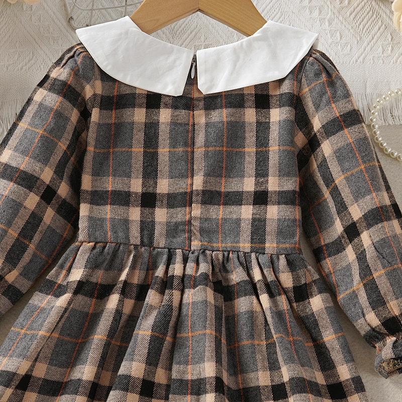 christmas clothes girl plaid dress for net girls long china dress for girls
