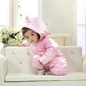 baby infant hooded romper luxury newborn winter romper
