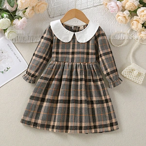 christmas clothes girl plaid dress for net girls long china dress for girls