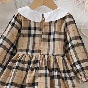 autumn winter dress clothes for children girls plaid dress for girls