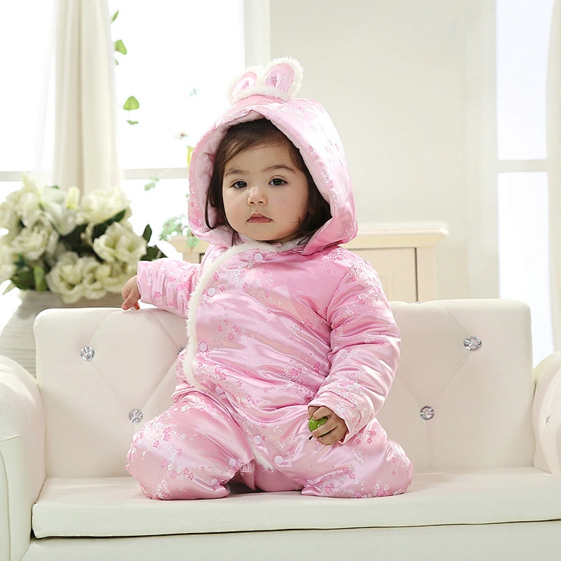 baby infant hooded romper luxury newborn winter romper