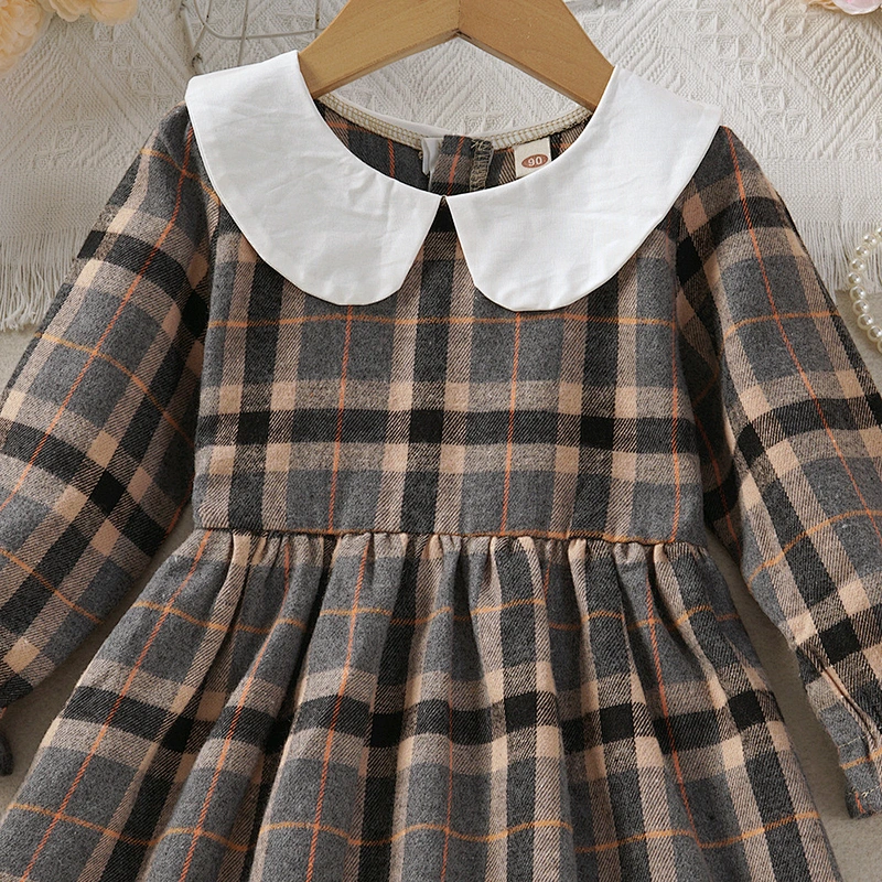 christmas clothes girl plaid dress for net girls long china dress for girls