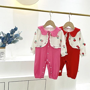 Fall born baby girl romper