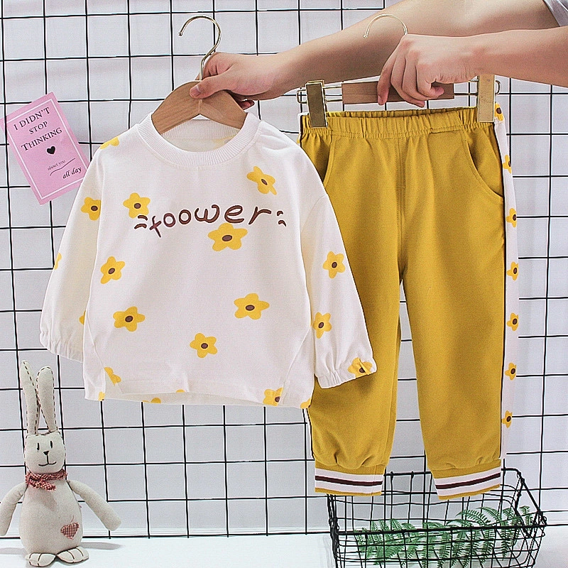 baby girl print clothes set
