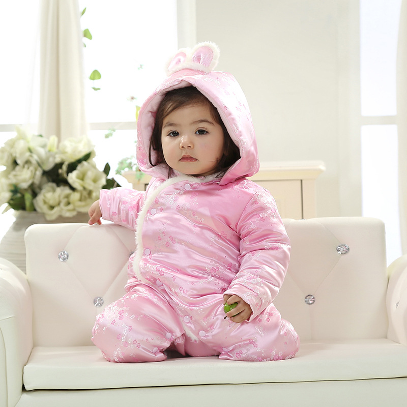 baby infant hooded romper baby winter animal romper luxury newborn winter romper soft baby cotton romper blank infant rompers