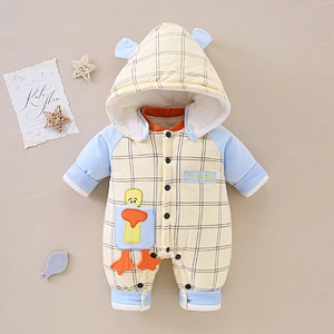 winter romper baby boy romper cotton boys hooded rompers