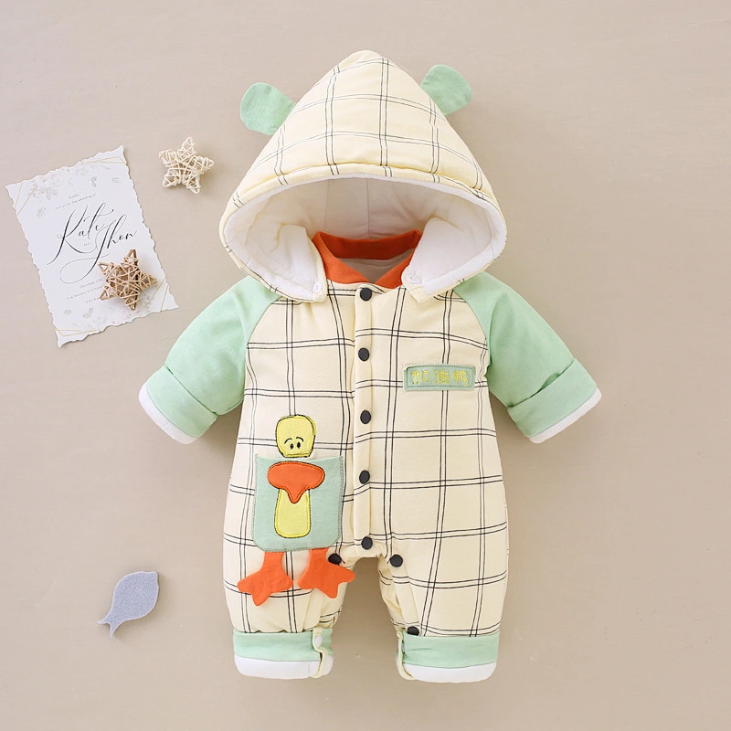 winter romper baby boy romper cotton boys hooded rompers