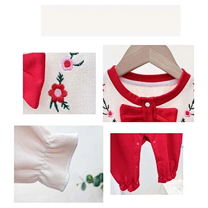 Bowknot baby floral romper baby girl