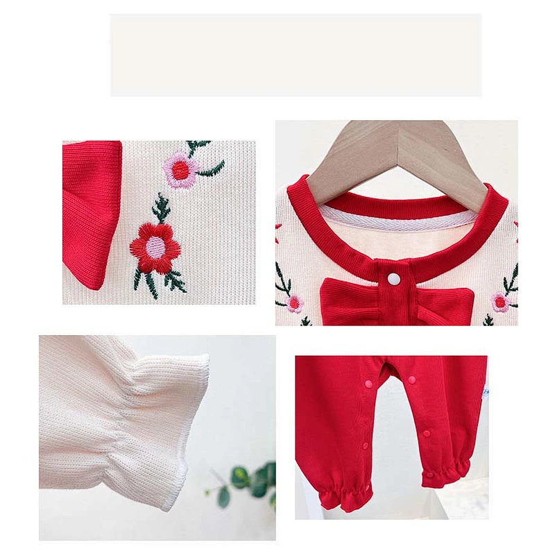 Bowknot baby floral romper baby girl