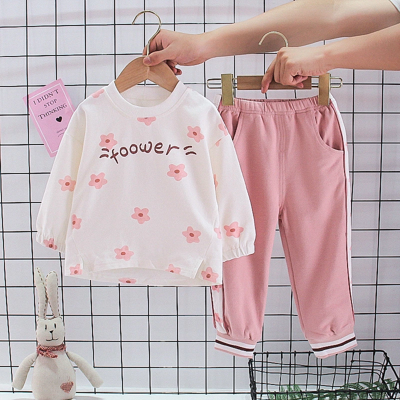 baby girl print clothes set