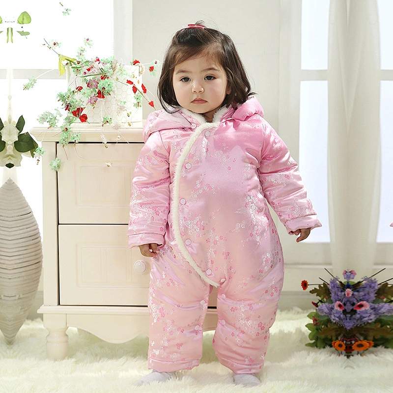 baby infant hooded romper luxury newborn winter romper