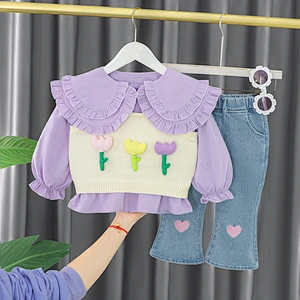 baby clothing for girl infants clothes sets 2 tops+pants