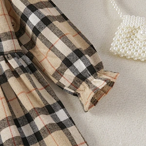 autumn winter dress clothes for children girls plaid dress for girls