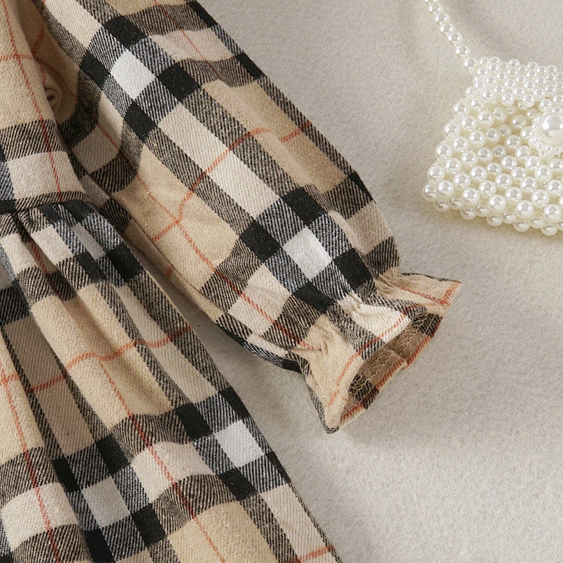 autumn winter dress clothes for children girls plaid dress for girls