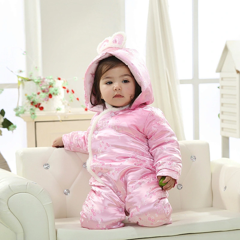 baby infant hooded romper luxury newborn winter romper